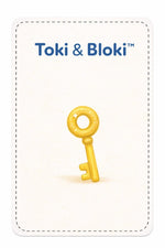 Rückseite Toki & Bloki™ Spielkarte mit goldenem Schlüssel Symbol