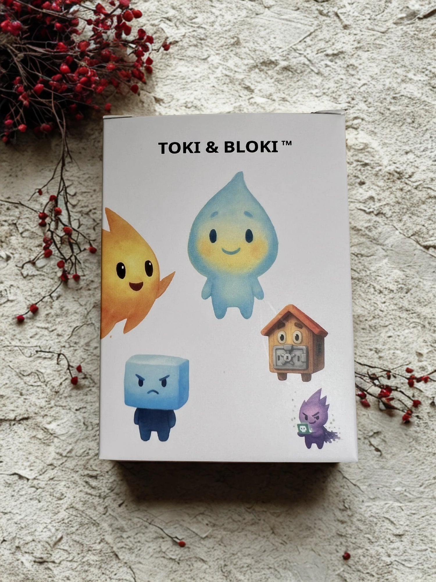 Vorderseite der Toki & Bloki™ Kartenspiel-Verpackung für Kinder und Familien