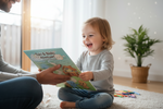 Kleines Kind freut sich über das Toki & Bloki Malbuch und erlebt spielerisch Freude und Kreativität